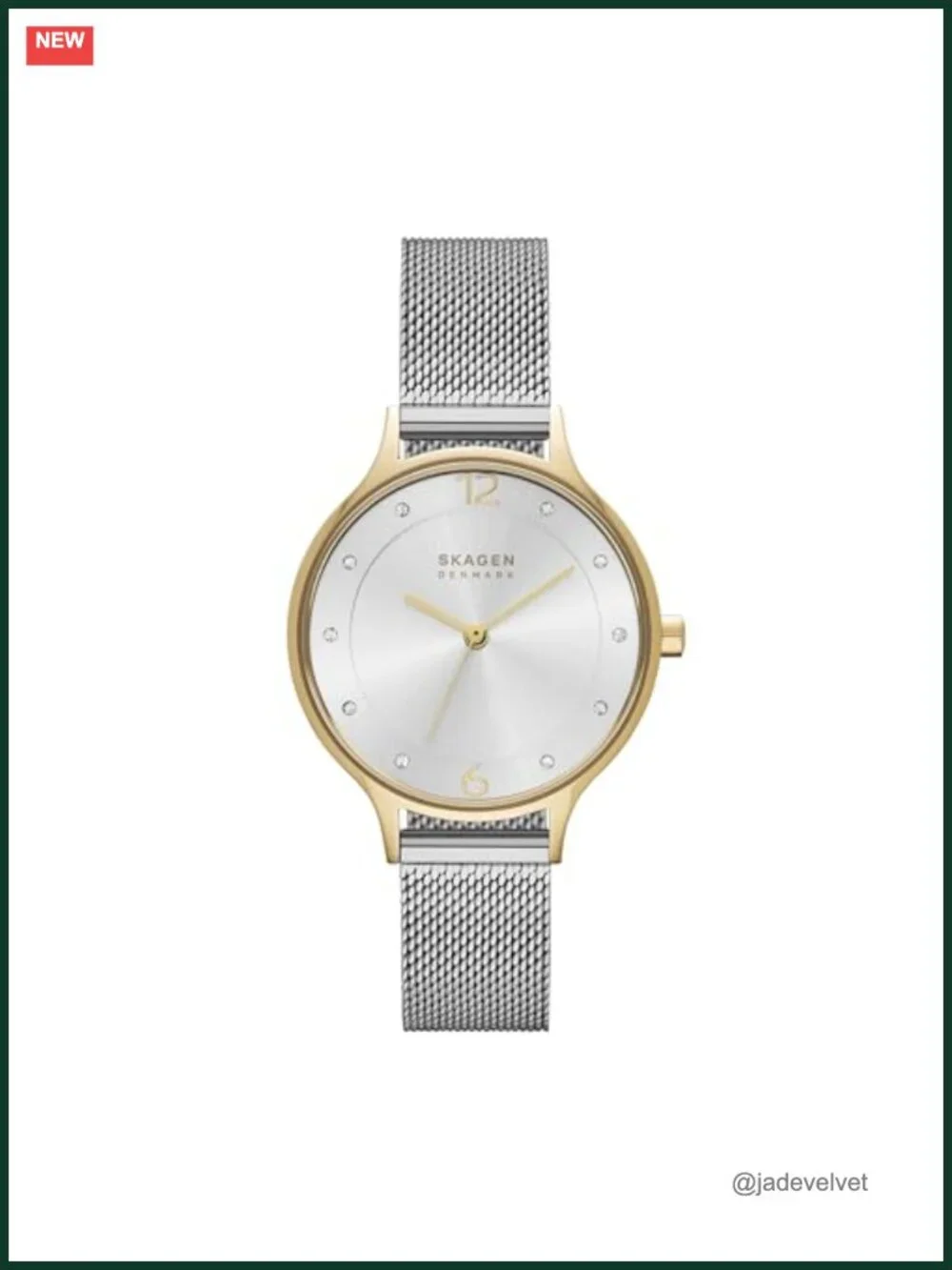 Skagen Anita Lille Women's Stainless Steel Mesh Watch with Crystal Accents